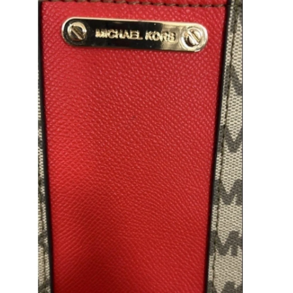> Michael Kors Tan and Red Fanny Pack/Belt Bag
